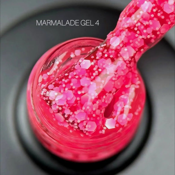 Saga Marmalade gel polish №04 Deep pink with flakes 9ml