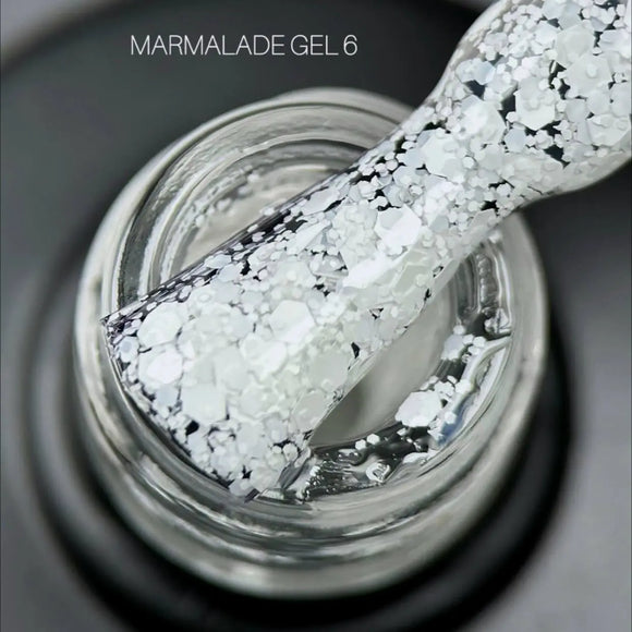Saga Μανικιούρ τζελ μαρμελάδα №01 Chartreuse με νιφάδες 9ml