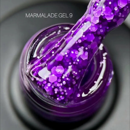 Saga βερνίκι gel μαρμελάδα №09 μωβ με λευκά νιφάδες 9ml