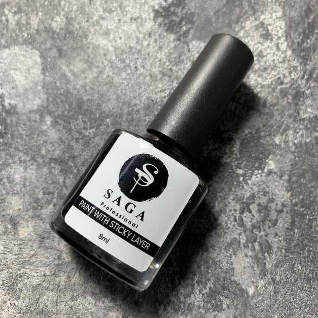Stamping Paint Μαύρο με κολλώδη στρώση 8ml Saga Professional
