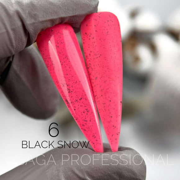 Saga Black Snow №6 coral with black crumps 9ml