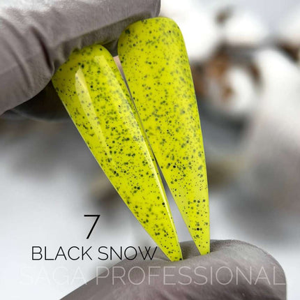 Saga Black Snow №6 κοράλλι με μαύρα ψίχουλα 9ml
