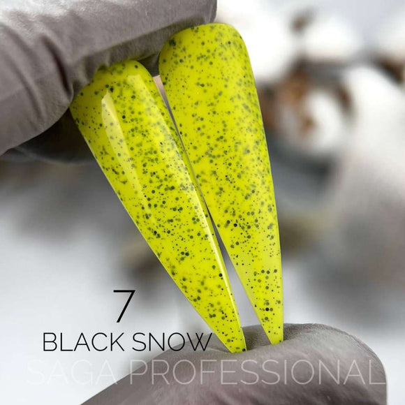 Saga Black Snow №6 κοράλλι με μαύρα ψίχουλα 9ml