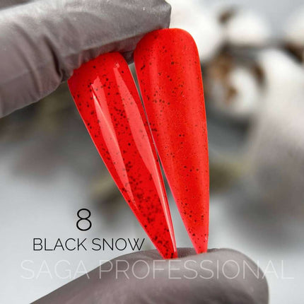 Saga Black Snow №6 κοράλλι με μαύρα ψίχουλα 9ml