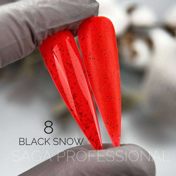 Saga Black Snow №6 κοράλλι με μαύρα ψίχουλα 9ml