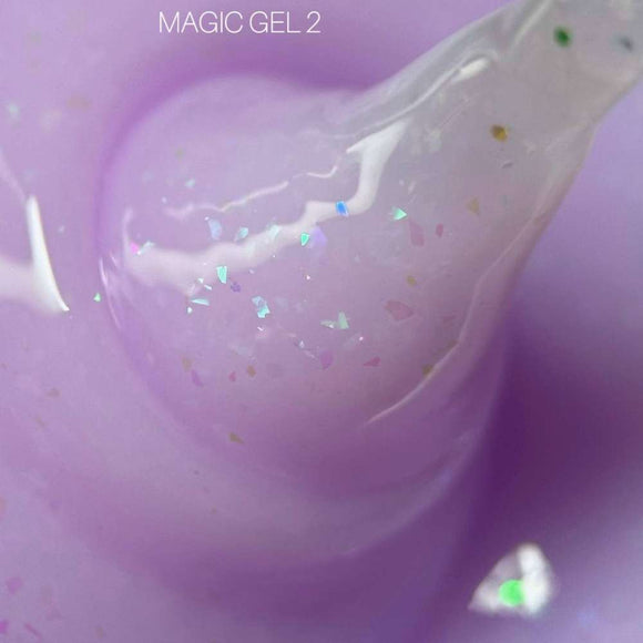 Saga Magic Gel №02 Lilac with holographic foil 15ml