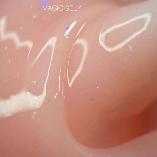 Saga Magic Gel №04 Ροδάκινο με ολογραφική φολίδα 15ml