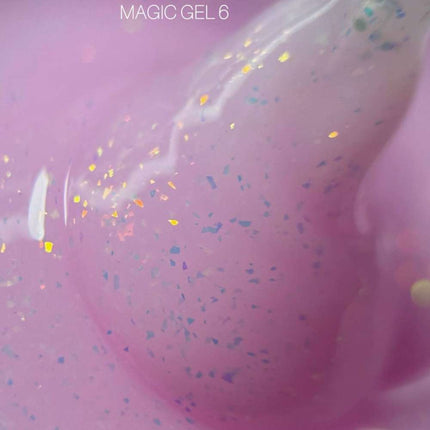 Saga Magic Gel №06 Cold ροζ με ολογραφική φολίδα 15ml