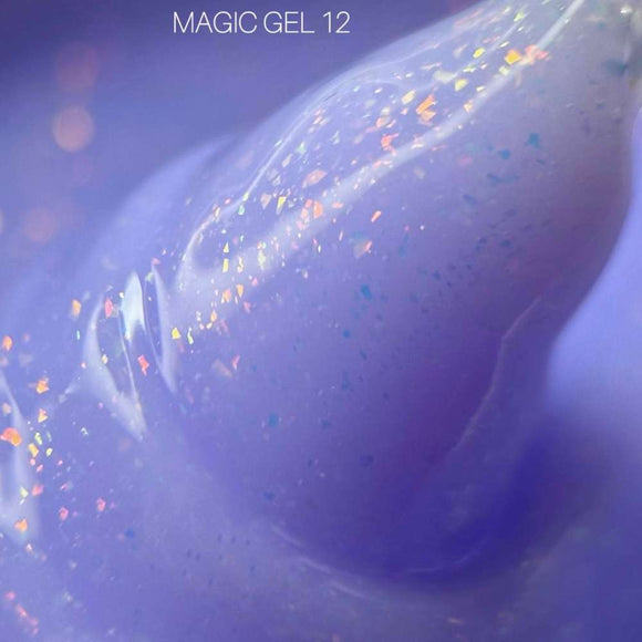 Saga Magic Gel №12 Λεβάντα με ολογραφική φάσα 15ml