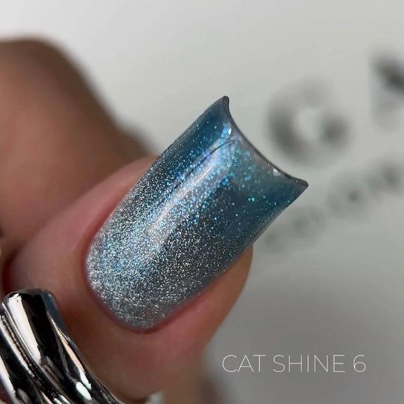 Saga Cat Eye Shine №06 Aqua with blue glitter 10ml