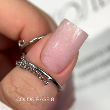 Saga Color Παλτό βάσης №08 Σκόνη ροζ με λάμψη 9ml
