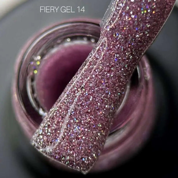 Saga Fiery Gel Polish №14 Radiant Orchid with Holographic Glitter 10ml