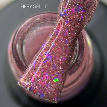 Saga Fiery Gel Polish №16 Λιλά ροζ με φύλλο 10ml