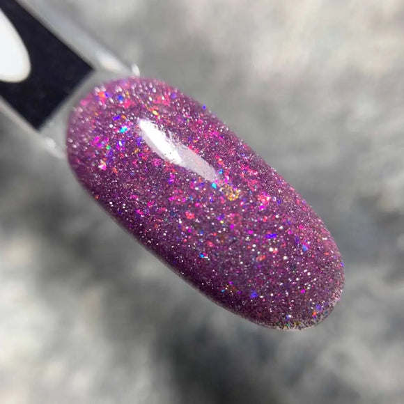 Saga Fiery Gel Polish №17 Orchid Purple with foil 10ml