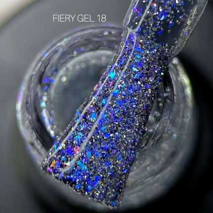 Saga Fiery Gel Polish №18 Ασημί με μπλε foil 10ml