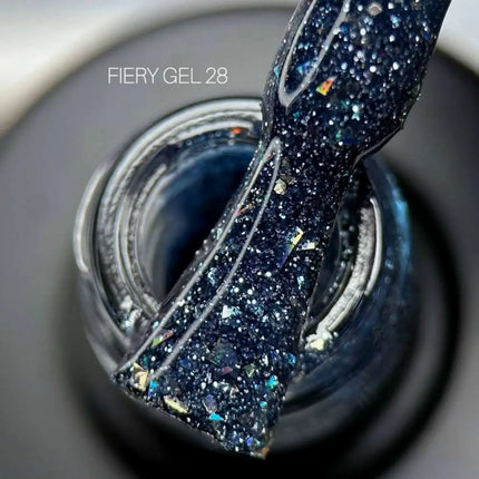Saga Fiery Gel Polish №28 Γαλάζιο με φύλλο 10ml