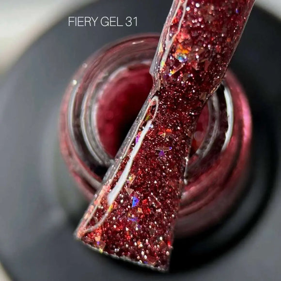 Saga Fiery Gel Polish №31 Claret with foil 9ml