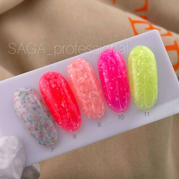 Saga Leaf Base №09 Peachy pink with silver foil 9ml