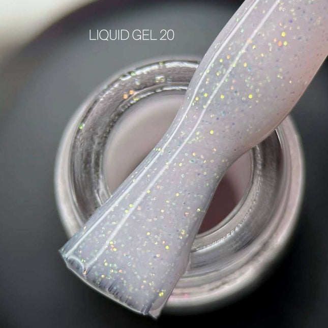 Saga Υγρό Τζελ №20 Milky pink με γκλίτερ 15ml