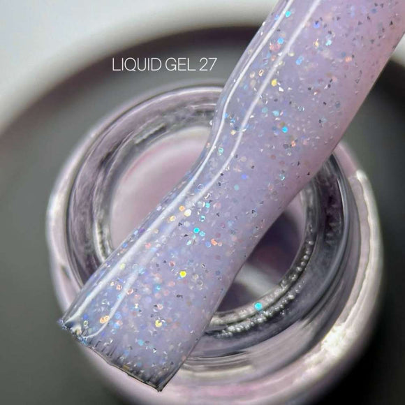 Saga Liquid Gel №27 Amethyst with sparkles 15ml