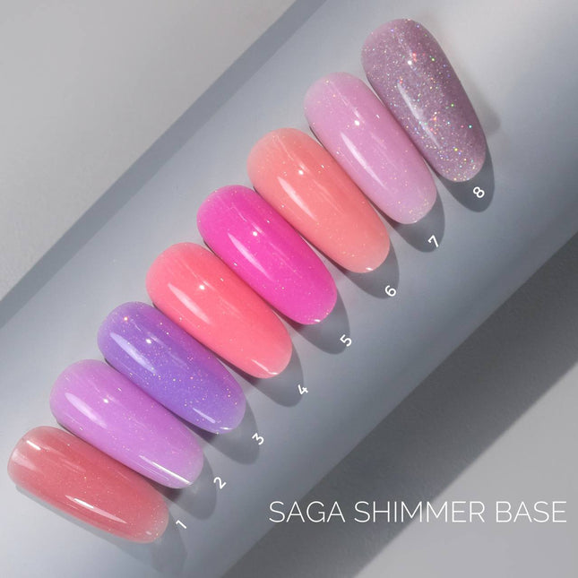 Saga Shimmer Παλτό βάσης №04 Ροζ τριανταφυλλί με μπρονζέ λάμψη 15ml