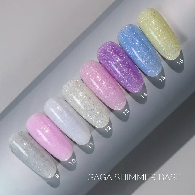 Saga Shimmer Παλτό βάσης №09 Milky γκρι με ολογραφική λάμψη 15ml