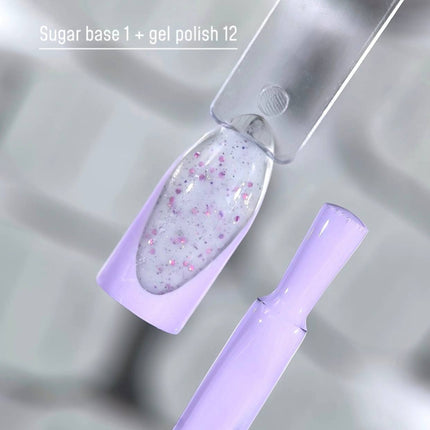 Saga Sugar Παλτό βάσης №1 Milky με χρωματιστή γκλίτερ 10ml