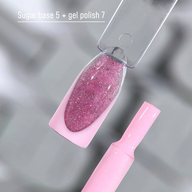 Saga Sugar Παλτό βάσης №5 Crimson με χρωματιστή γκλίτερ 10ml