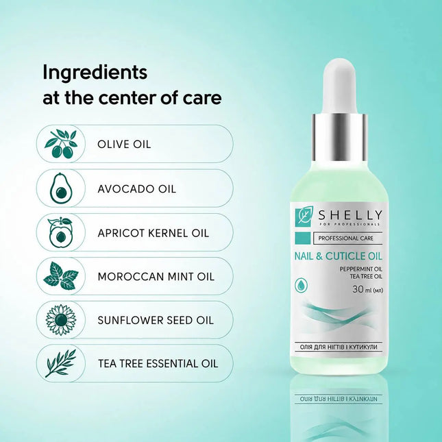 Λάδι για νύχια και πετσάκια Μέντα & Τσάι Shelly 30 ml