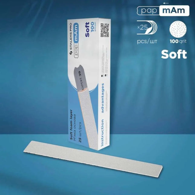 Αποστειρώσιμα αρχεία με μαλακό αφρό papmAm Staleks Expert 22 100 κόκκοι 25 τεμ.
