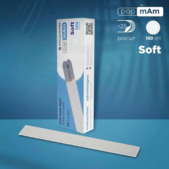 Αποστειρώσιμα αρχεία με μαλακό αφρό papmAm Staleks Expert 22 150 κόκκοι 25 τεμ.