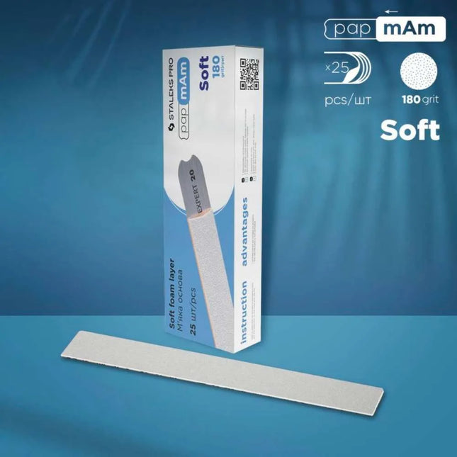Αποστειρώσιμα αρχεία με μαλακό αφρό papmAm Staleks Expert 22 180 κόκκοι 25 τεμ.