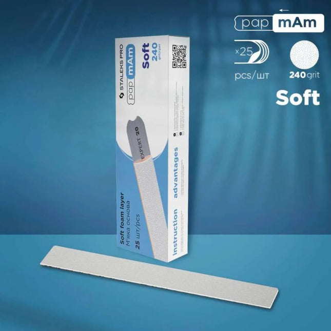 Αποστειρώσιμα αρχεία με μαλακό αφρό papmAm Staleks Expert 22 240 κόκκοι 25 τεμάχια