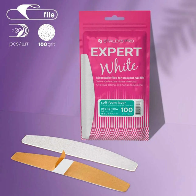 Αποστειρώσιμα αρχεία Crescent με στρώση αφρού Staleks Expert 40 100 grit 30 τεμ.