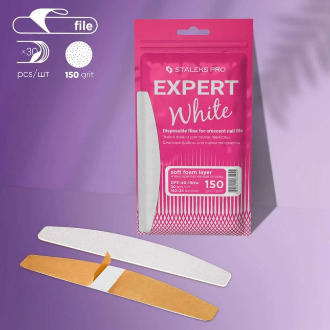 Αποστειρώσιμα αρχεία Crescent με στρώση αφρού Staleks Expert 40 150 grit 30 τεμ.
