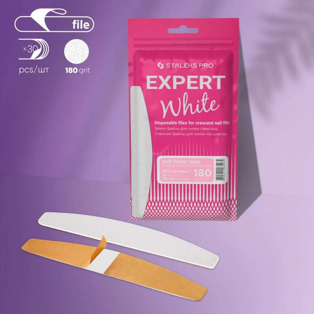 Αποστειρώσιμα αρχεία Crescent με στρώση αφρού Staleks Expert 40 180 grit 30 τεμ.